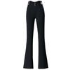 Autumn High-Waist Black Flare Pants for Women - Versatile, Elastic, and Stylish Jeans for Middle-Aged Moms