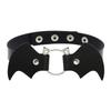Fashion Simple Vintage Punk Gothic Harajuku Black White PU Leather Bat Choker Necklace for Women Statement Necklaces Jewelry