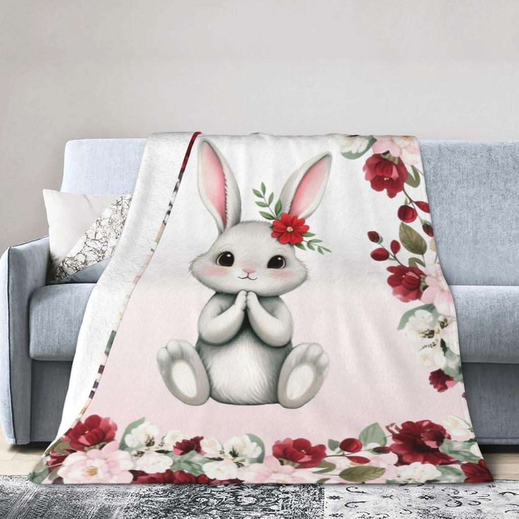 Horse Throw Blanket Super Soft Warm Floral Horse Blanket Cozy Plush Fleece Farm Stuffed Animal Horse Gifts Bedding Blanket