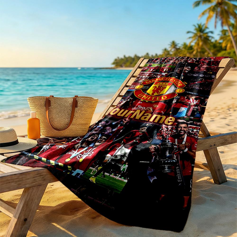 Manchester Customize Your Name Beach Towel Quick-Dry Soft Microfiber