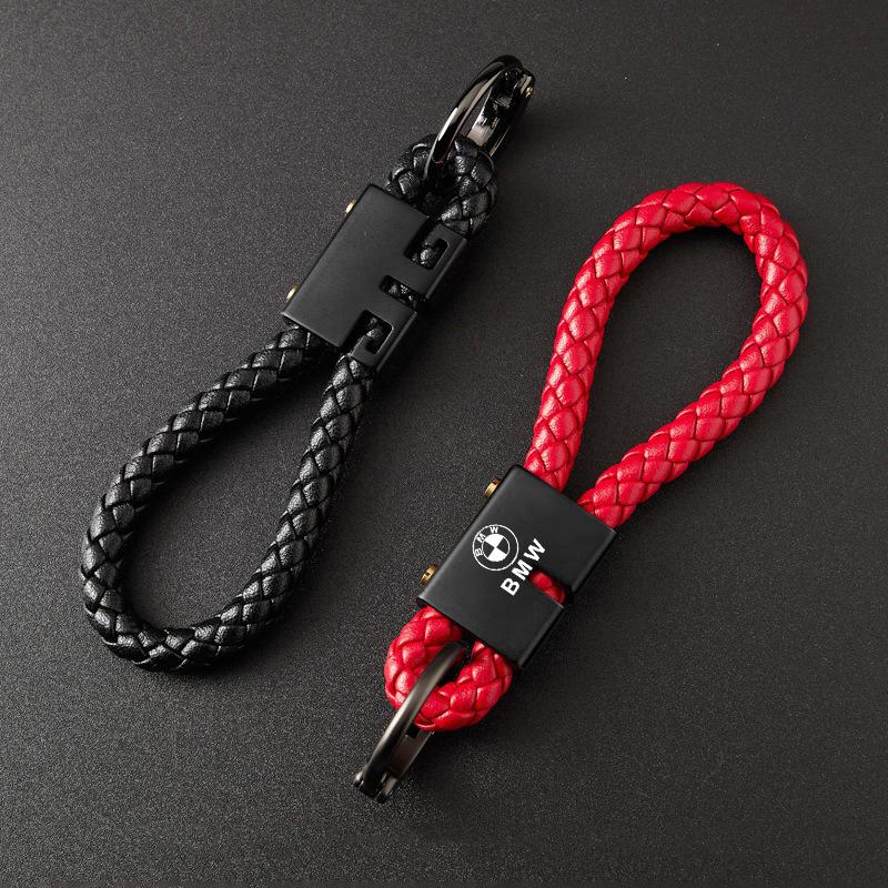 Fashion Leather Braided Rope Keychain Keyring Car Accessory For BMW Series X1 X3 X4 X6 E90 E91 I3 I4 F30 F48 F30 F10 E30 E34 F02 jbdf70