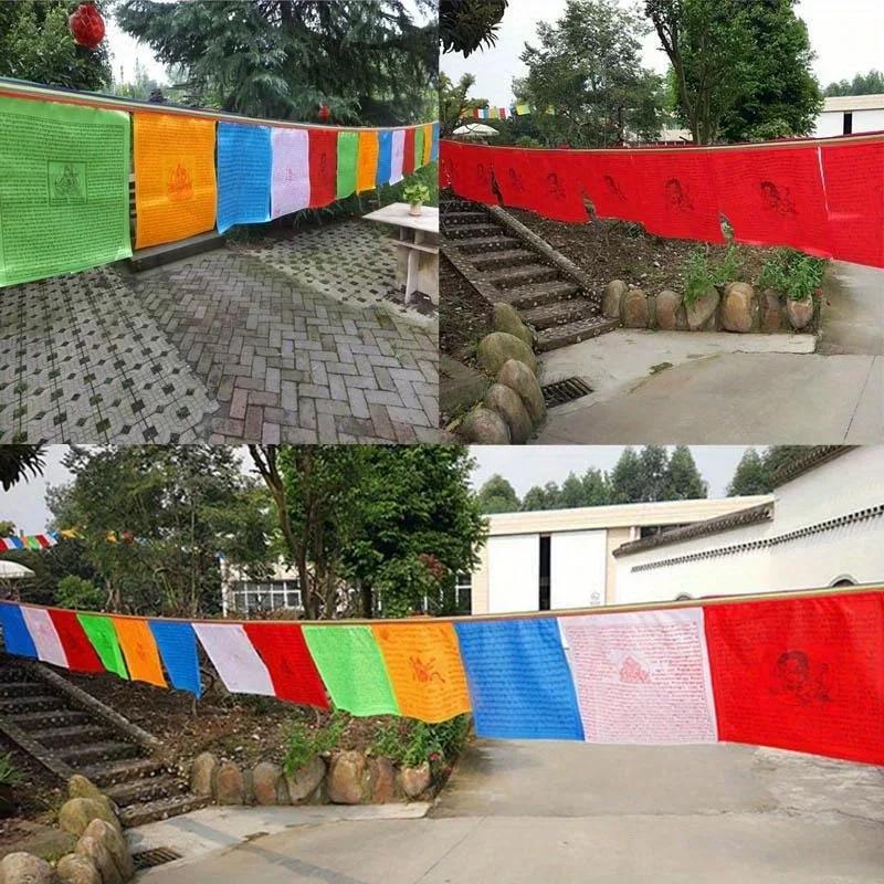 20 listů Náboženské vlajky Tibetské buddhistické potřeby Barevný tisk Modlitební vlajka Tibet Banner Zahradní vlajky