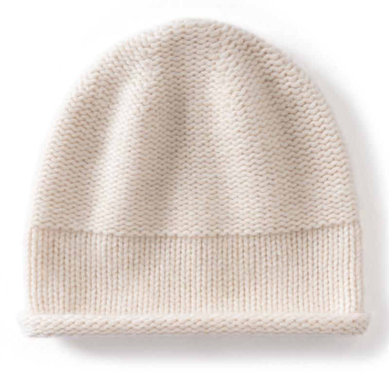 Cashmere men's and women's curling edge thickened lazy style retro fashion versatile autumn and winter new casual knitted hat