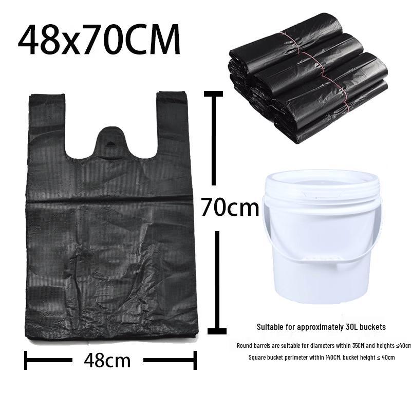 Heavy-Duty Black Vest Style Garbage Bags