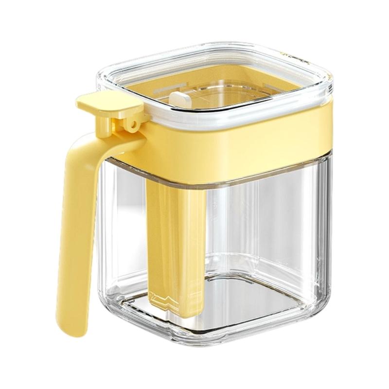 Clear Kitchen Spices Jars With Removable Spoon Compartment Food Storage Container For Pantries Organization