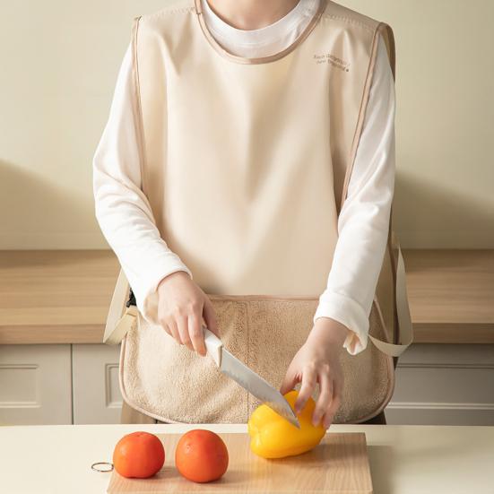 

Vest Style Apron for Women Kitchen Cooking Smock with Handy Wipe And Pockets Sleeveless Cooking Apron for Home Painting BBQ Hosting рожевий