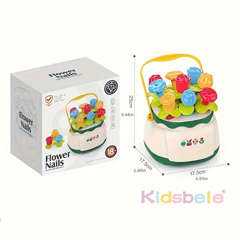 Educational Stacking Toy Garden Flowers Learning Flower Garden Building Montessori Toy Set Shape Sorting Matching Toy