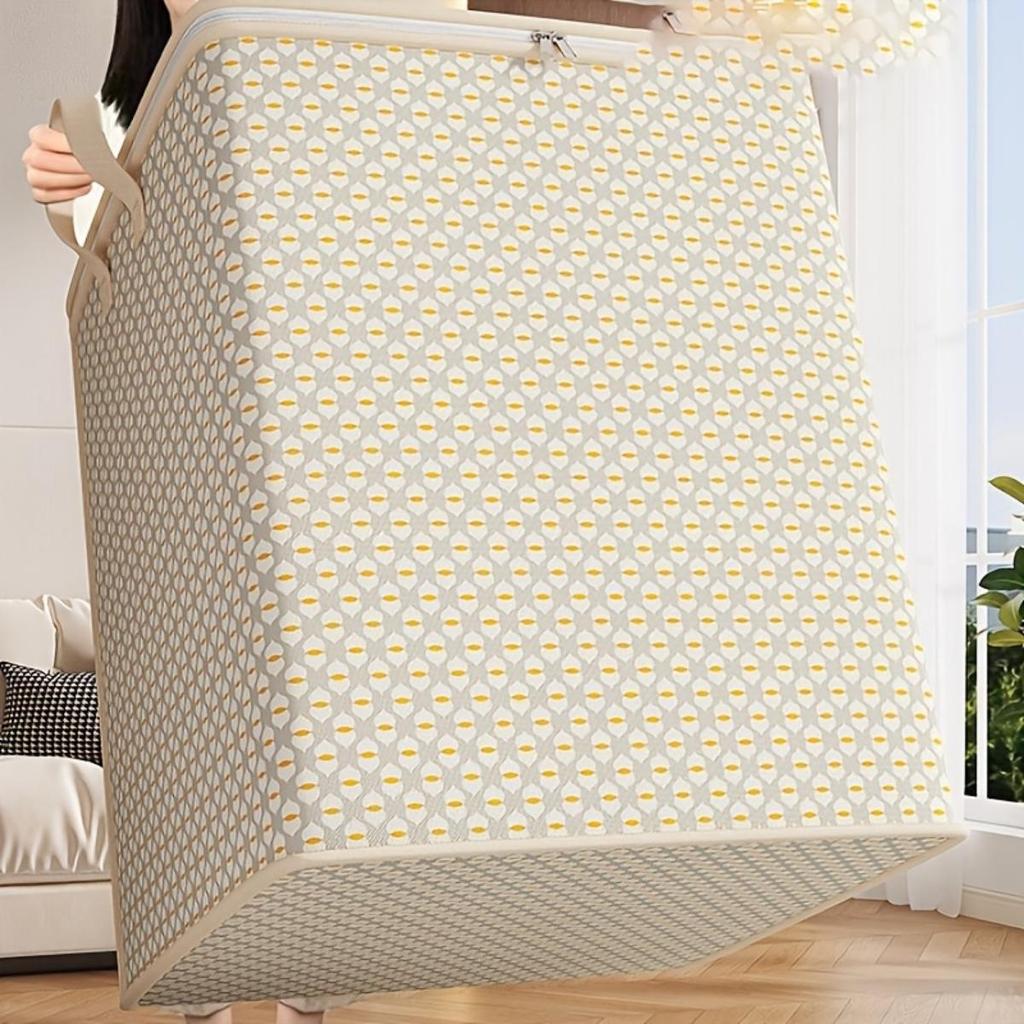 Extra-large 220-liter Fabric Storage Bin for Quilts, Linens, Clothes and Underwear - Portable and Lightweight with Zippers and Handles,Easy Carrying