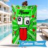 Custom Name Space Alien Un-speakable Beach Towel Microfiber Beach Towel, Lightweight and Quick-Dry, for Summer Travel, Swimming Pool Gift