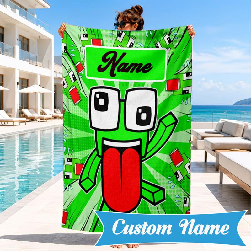 Custom Name Space Alien Un-speakable Beach Towel Microfiber Beach Towel, Lightweight and Quick-Dry, for Summer Travel, Swimming Pool Gift