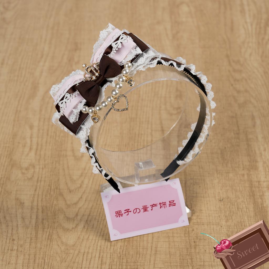 Melted Chocolate Style Headband Hair Bow Lolita KC Girl's Headband for Women Hair Accessories for Women