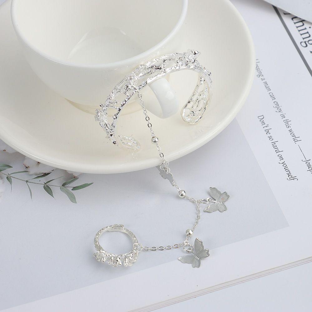 Style Bangle Fairy Charm Bracelet Ring Bangle Adjustable Opening Butterfly Bells Ring Bracelet