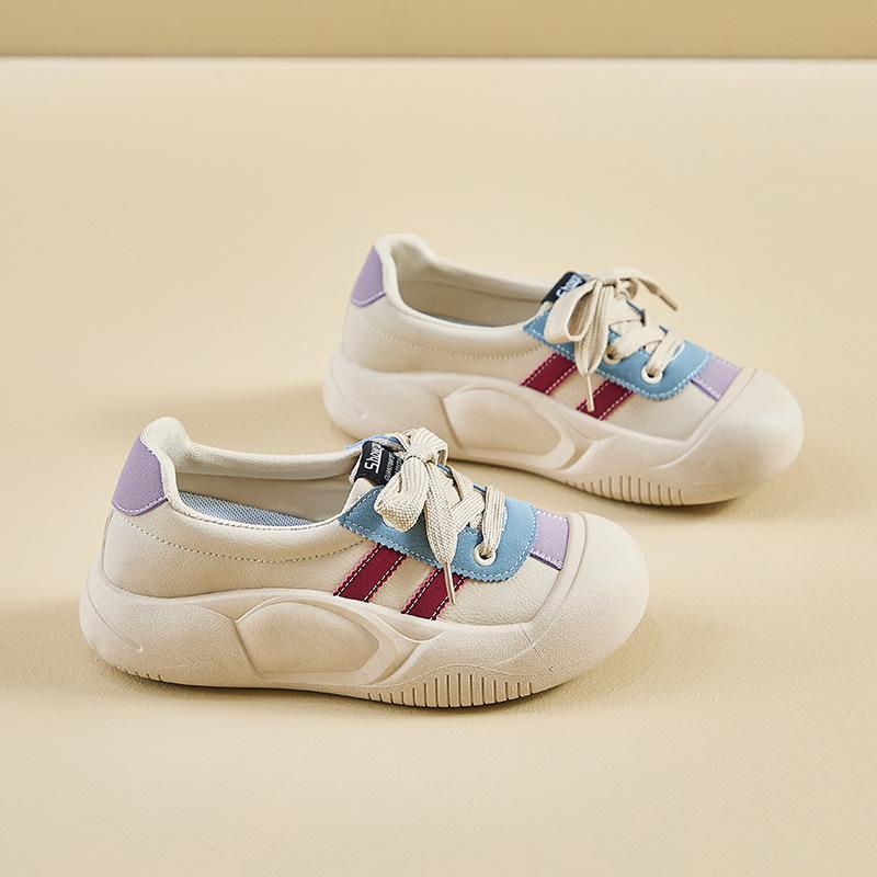 Wiosenne Białe Buty Nowy Styl Butów Sportowych na Grubej Podeszwie Podwyższającej dla Studentek Buty Casualowe