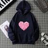 Heart Shape Print Graphic Hoodies Cute Clothing Fashion Loose Pullover Sweatshirt Casual Girl Hoody Tops