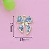 10Pcs Gold Plated Crystal Christmas Bow Charm Pendant For Jewelry Making Earrings Bracelet Necklace Accessories Diy Findings