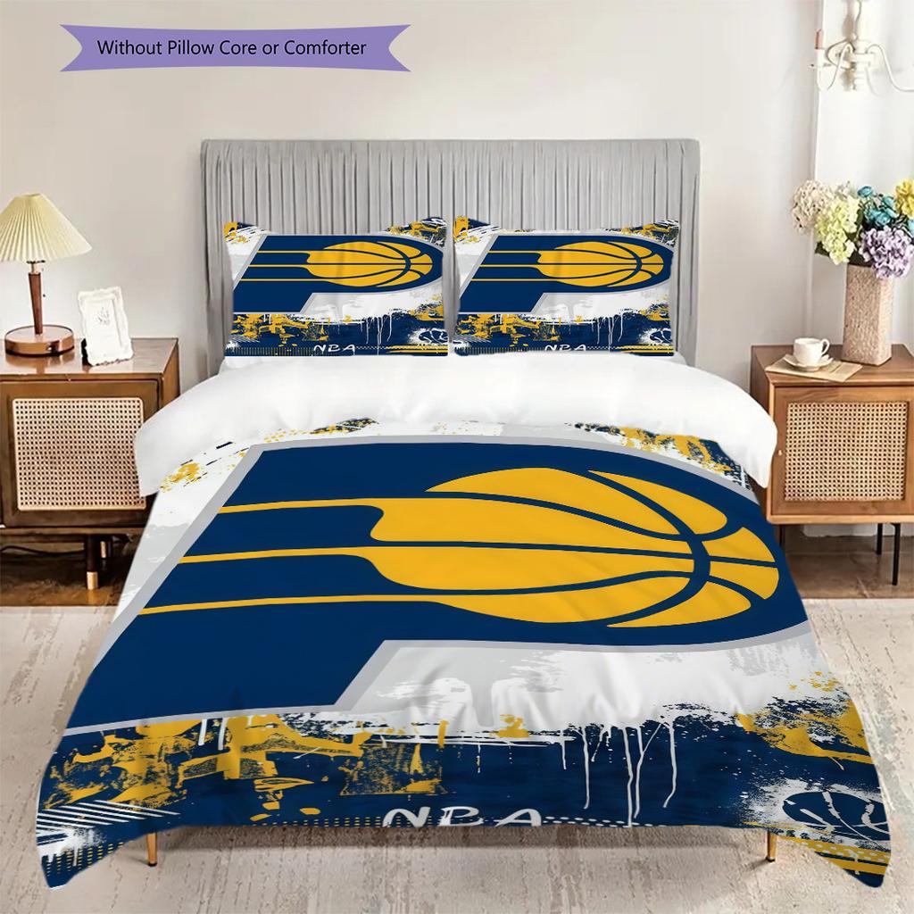 Indiana Pacers Bold Dynamic Bedding(1 * Duvet Cover + 2 * Pillowcase, Without Core) Duvet Cover and Pillowcase Soft and Comfortable