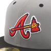 NEW ERA 59FIFTY Atlanta Braves Side Patch Two Tone Cap Storm Grey/Black MLB ONSPOTZ Exclusive Under Visor Fitted Baseball Hat 7 3/8