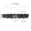 Oval Eyelets Belt for Women Bohemian Style Waist Belt Hollowed Out Wide Belt for Teens Girls Female Western Cowboy Belt