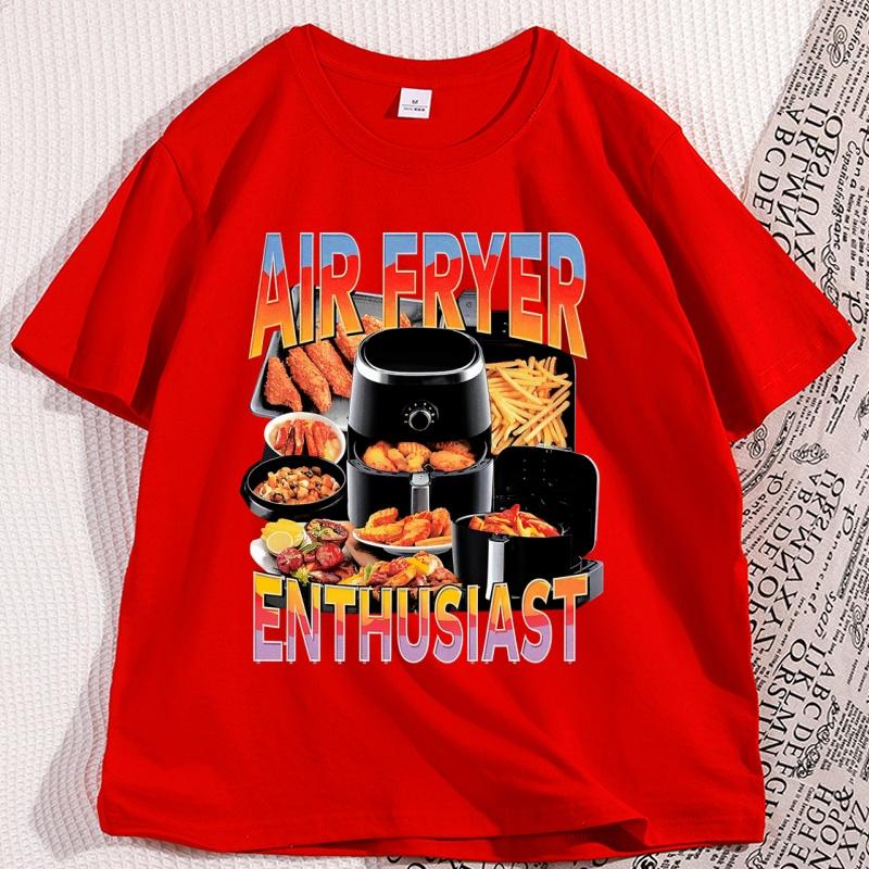 

Air Fryer Meme Tshirt for Men Funny Cooking T Shirt Man Woman Cotton Short Sleeve Loose Tshirt Causal Round Neck Male Clothes S