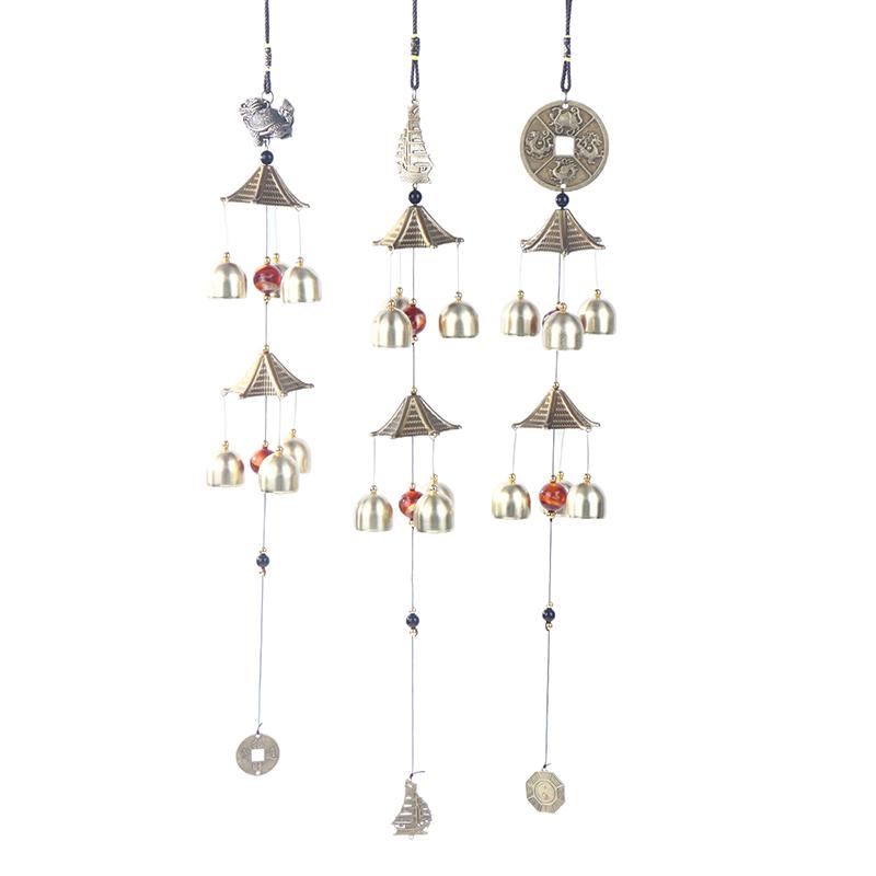 Sinos de Vento Retrô Decorações de Jardim Sinos de Vento Decoração Externa Para Casa Sino de Vento de Cobre Música de Vento Decoração de Casa
