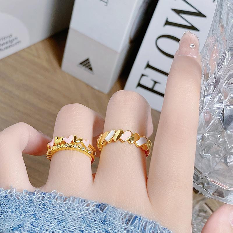 Xiaoxiangfeng Enamel Dripping Oil Opening Ring, High-End Sense, Fashion Niche Temperament, Light Luxury Index Finger Ring, Female