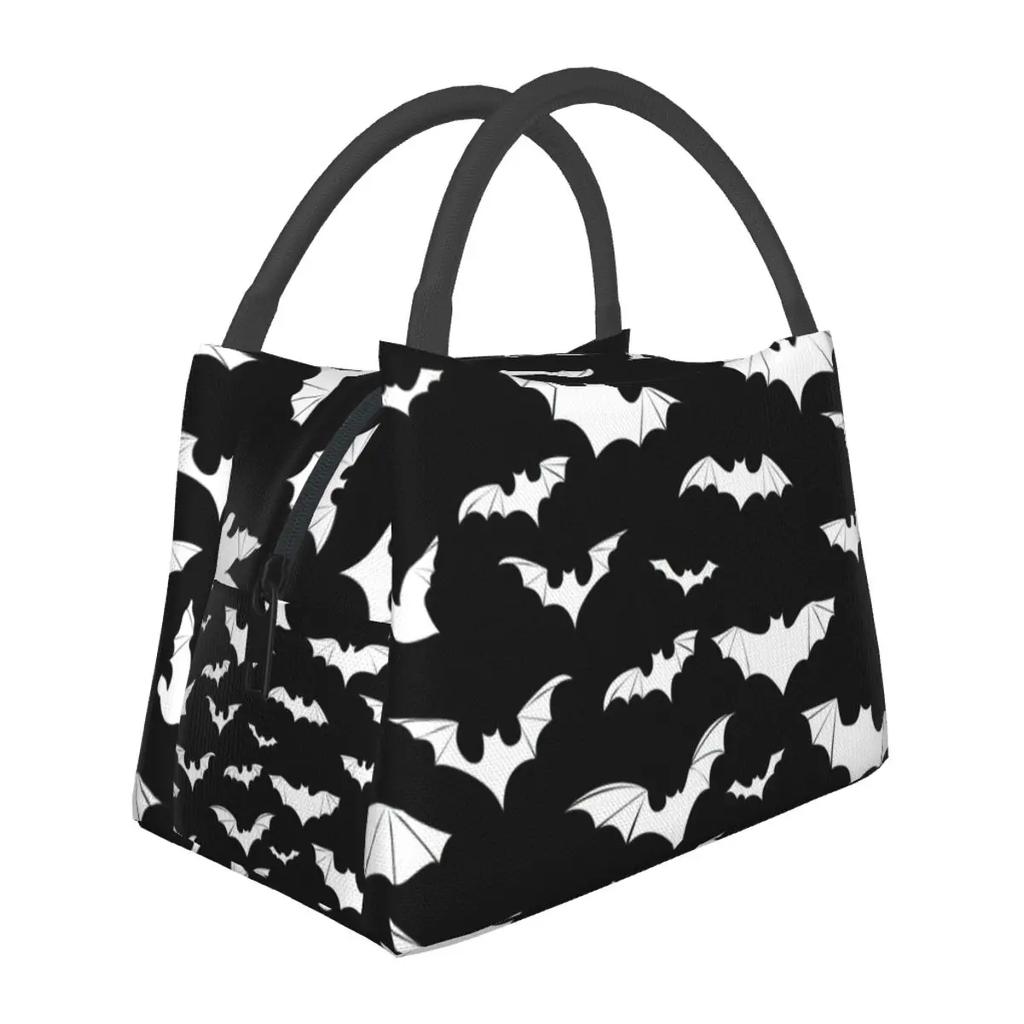 Spooky Halloween Ghost Lunch Bag Skulls Print Lunch Box Casual Outdoor Cooler Bag Convenient Waterproof Thermal Tote Handbags