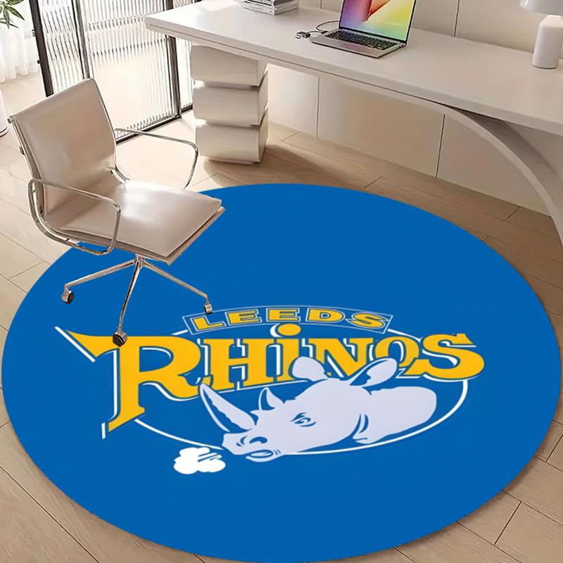 Personalized Leeds Rhinos Round Chair Office Rug - Perfect for Mat, Office Chair & More - Ideal Gift for Birthdays and Holidays