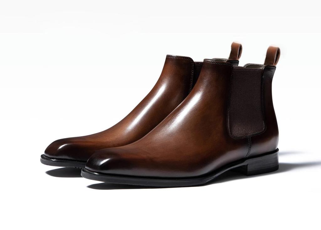 Stivaletti Chelsea da Uomo Stivaletti alla Caviglia Retro Stivali in Pelle Fatti a Mano Stivali Alti Casual da Uomo Stivali Eleganti Classici per Affari Botas