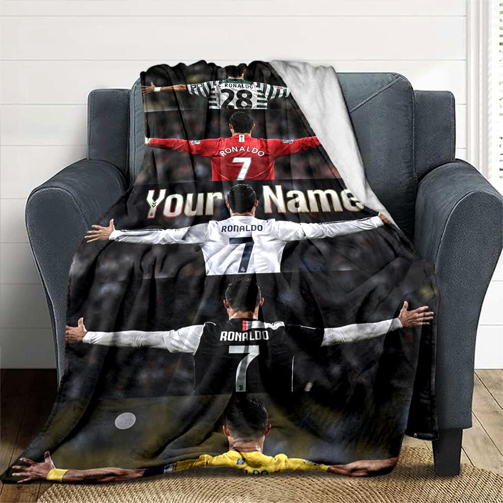 Cristiano Ronaldo (157) Customize Your Name Blanket Throw Customizable Blanket Comfortable Suitable for Bedding Home Decor Chair Couch All-Season Use