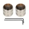 Uxcell Dome Guitar 6mm Abalone Silver Volume and Tone Control for Electric Guitar and with Internal Hex Set of 2 Knobs, Knobs, Top, Metal, Bass,