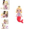Cute Mermaid Plush Pillow Toy For Girls, Princess Bed Decor, Soft Velvet Stuffed Doll