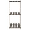 3 Shelf Storage Shelf in Grey 60 x 38 x 90 cm Solid Pine Wood