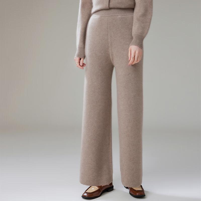 Fanzhen Women's 2024 A/W High-Waist Wide-Leg Cashmere Blend Pants
