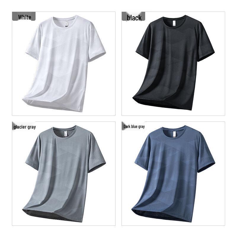 ROMON Men's Ice Silk Quick-Dry Round Neck T-Shirt