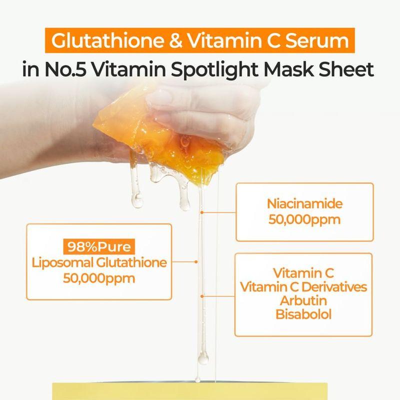 numbuzin - No.5+ Glutathione Vitamin Concentrated Mask Set 4 sheets