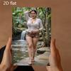 Tinplate Painting Metal Wall Art Vintage 2D Flat Lady Nature Plaque Pre-Drilled Hanging Decor