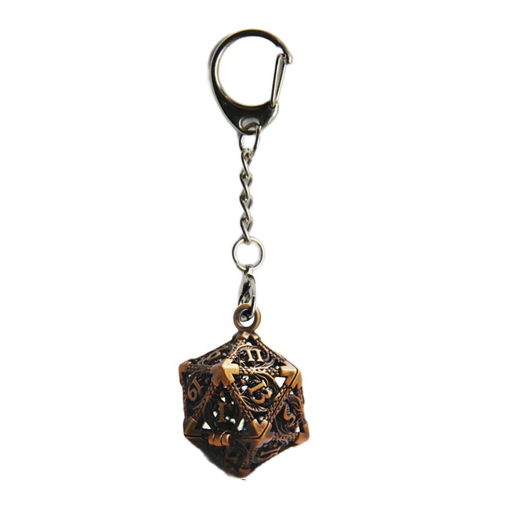Dragon Dice Pendant Keychain Tiny Metal Dices Jewelry Set Mini Polyhedral Dices Keyring Jewelry for Fashion Enthusiasts