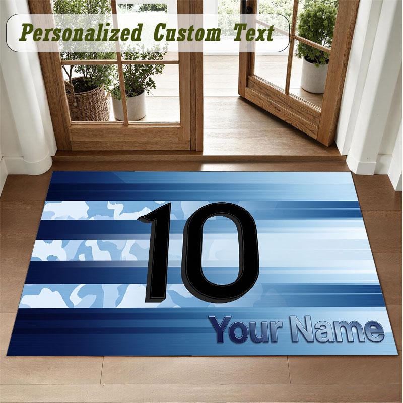 Crystal Velvet Square Rug Custom NameLionel Messi Pattern Non Slip Home Floor Decor Rug