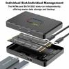 Dual Bays M2 NVME SSD Enclouse RGB 10Gbps PCIe NVME Docking Station USB3.2 GEN2 Solid State M.2 Hard Disk Box Adapter for PC