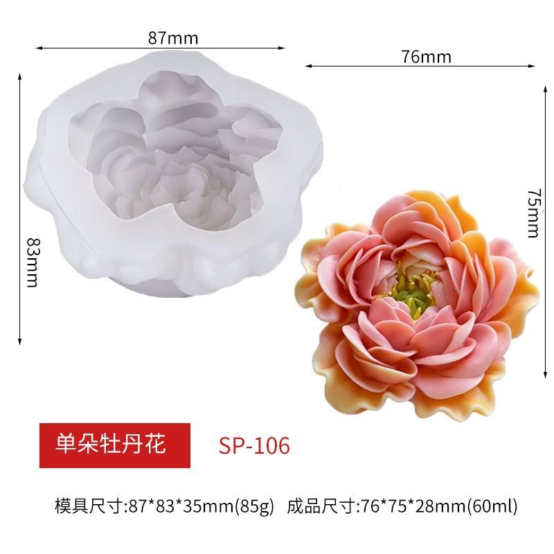 Peony Candle Silicone Mold 3D Peony Flower Soap Gypsum Craft Clay Mold Chocolate Cake Baking Supplies Valentine s Day Gift