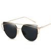 Neue Mode Cat Eye Vintage Rose Gold Spiegel Frau Sonnenbrille Metall Reflektierende Flache Linse Tourismus Sonnenbrille Mulyi-farbe Stil