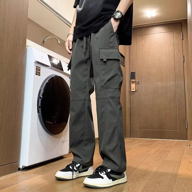 Men's Loose Straight Casual Trousers 2026 New Multi-Pocket Wide-Leg Sweatpants