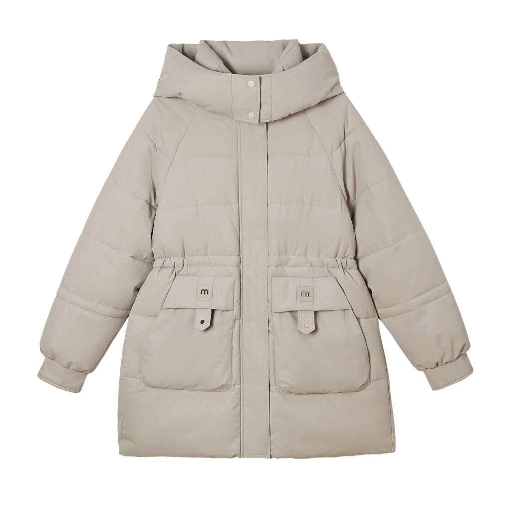 Women's New Winter Style Hooded Loose-waisted Cotton Coat Mid-length Cotton-padded Jacket