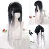 Synthetic Natural Black Wigs Long Wavy Wig for Women with Bangs Halloween Party Daily Heat Resistant Fibre Hair Wigs
