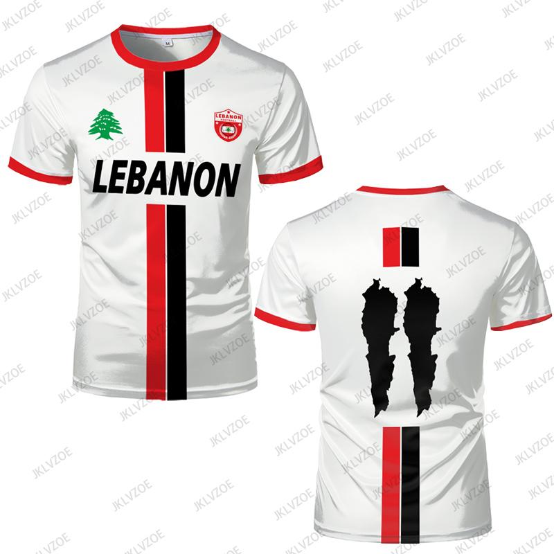 Libanon Fotbalové Dresy Trička Pro Ženy Muže Luxusní Digitálně Tištěné Sportovní Fotbalové Uniformy Oblečení s Libanonskou Vlajkou Ležérní Top