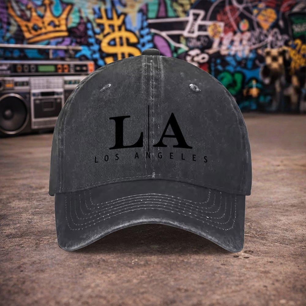 Pc Unisex Los Angeles Style Logo Vintage Washed Baseball Cap Unisexs Trendy Hat Versatile Duckbill Cap Fun Print A Unique