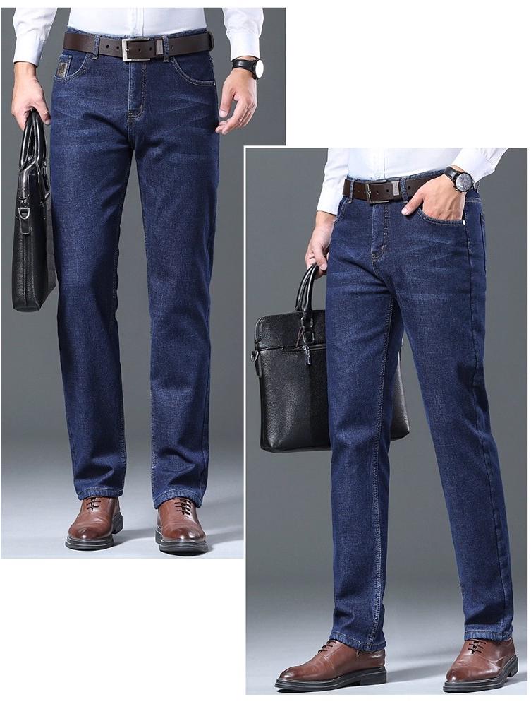 Jeans Homme Laine d'Agneau Doublés Polaire Extra Épais - Pantalon Décontracté Hiver Taille Haute