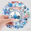 50Pcs/100Pcs Blue Merry Christmas Stickers DIY Fashion Waterproof Doodle Decals Stickers
