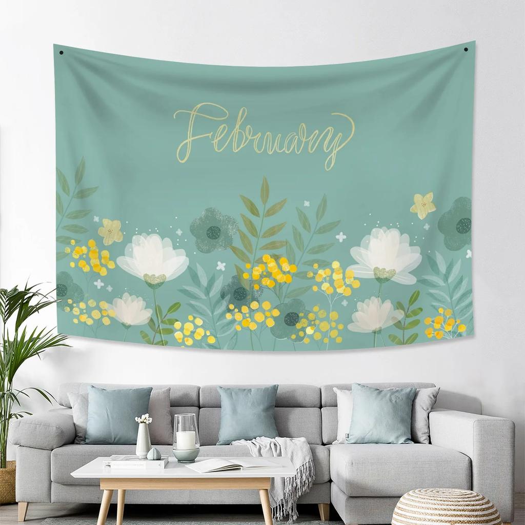 Home Wall Decoration Tapestry Colorful Wildflower Plant Background Hanging Cloth Office Living Room Tapestry