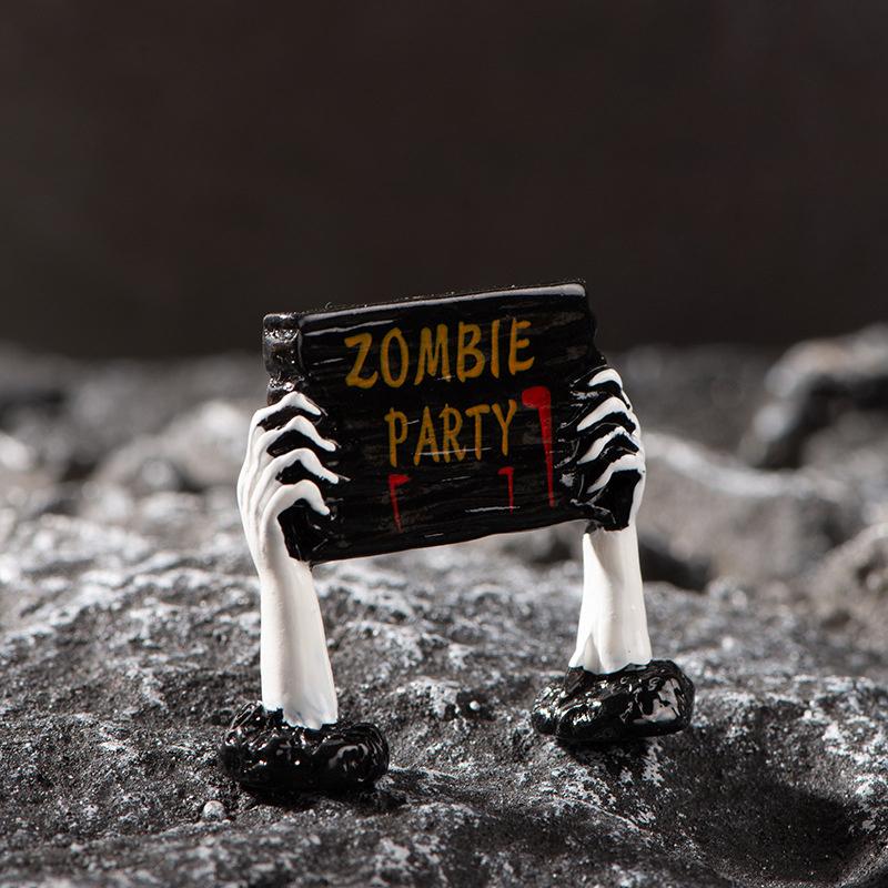 Micro Landscape Halloween Decoration Accessories Mummy Skull Wizard Face-free Monster Pumpkin Resin Small Ornaments